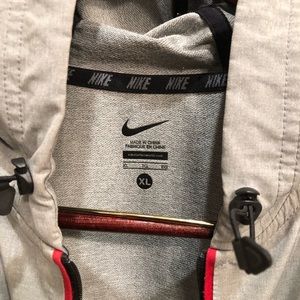 Nike XL Gray w/red&black trim Pullover Jacket